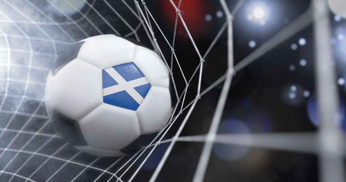 Scottish flag and football goal